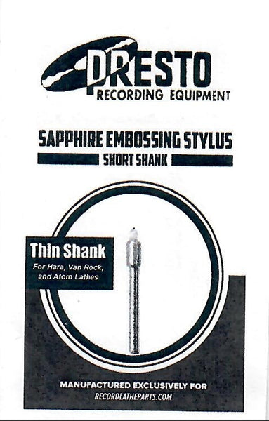 Sapphire Embossing Stylus (Thin Shank) by Presto Recording Co